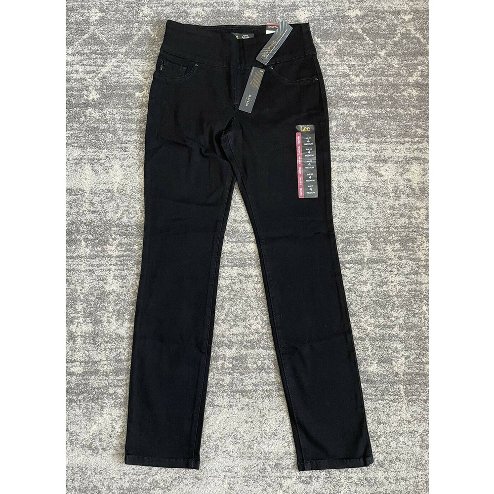 Lee Womens Size 4 Jeans Black Sculpting Slim Fit Midrise Skinny NWT L6
